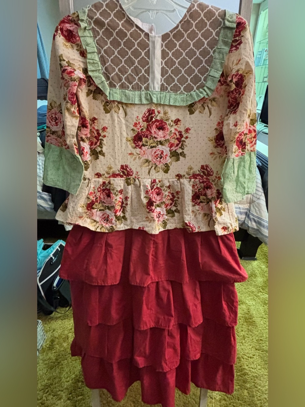 The Lace Princess Floral Tiered Ruffle Dress